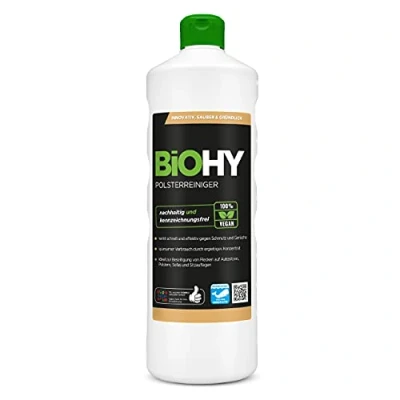 Abbildung von BiOHY Spezial Polsterreiniger (1l Flasche) Konzentrat für Sofas, Polstermöbel, Teppiche &amp; Textilien Nasssauger Waschsauger Fleckentferner effektiver Textilerfrischer