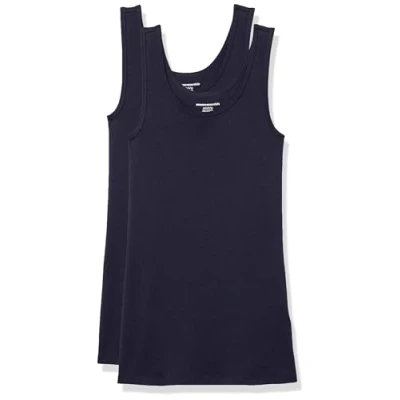 Abbildung von Amazon Essentials Damen Tanktop schlanke Passform, 2er Pack, Marineblau, XL