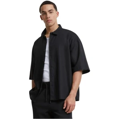Abbildung von Urban Classics Herren Hemd Boxy Cotton Linen Shirt, Shirt für Männer, erhältlich, Größen S 5XL