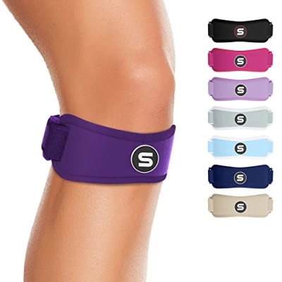 Abbildung von Sleeve Stars Patellasehnenbandage Patella Kniebandage für Männer, Damen, Teens &amp; Kinder, verstellbar in 3 Längen, Kniestütze bei Meniskus Problemen, Patellasehnenentzündung, Arthrose (Lila)