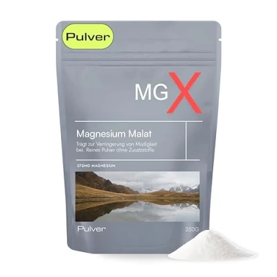 Abbildung von MGX® Magnesium Malat Pulver [350g] Pures Magnesiummalat Pulver, 2400mg Malate ohne Zusatzstoffe