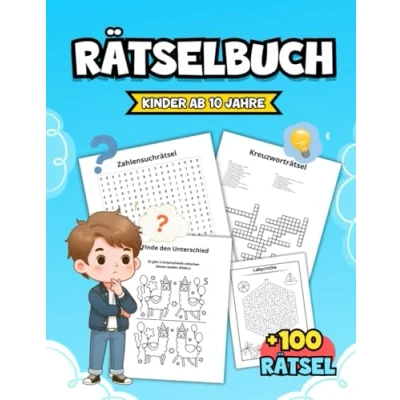 Abbildung von Rätselbuch kinder ab 10 Jahre: +100 Spannende Rätsel wie Labyrinthe, Wortsuchrätsel, Sudoku und mehr!