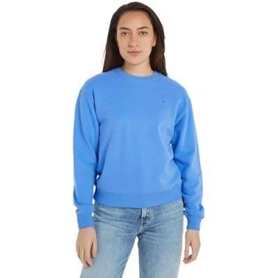 Abbildung von Tommy Hilfiger FLAG ON Chest Sweatshirt, Damen, Größe: Large, Stoned blue