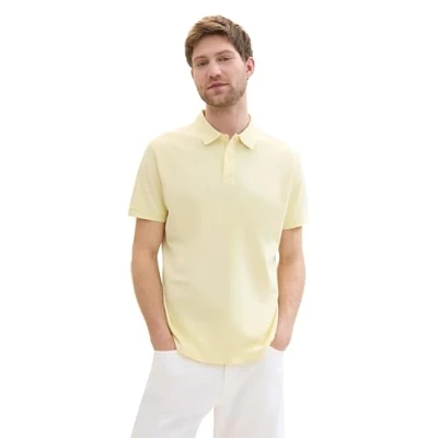 Abbildung von TOM Tailor WITH Contrast Poloshirt, Herren, Größe: XXL, Light yellow