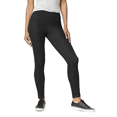 Abbildung von HUE Damen Curvy Fit Essential Denim Leggings Strumpfwaren, Schwarz, L