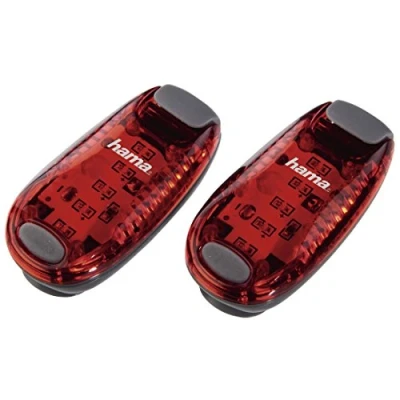 Abbildung von Hama LED Sicherheitslicht 2er Set (Dauerlicht inkl. Batterie, Blinklicht ideal für Jogger, Schulkinder, Radfahrer) rot