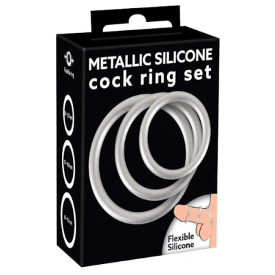 Abbildung von 3 teiliges Penisring Set „Metallic Silicone Cock Ring Set“, aus Silikon