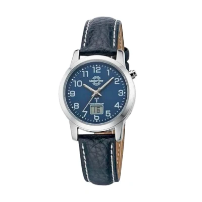 Abbildung von Master Time Funk Quarz Damen Uhr Analog Digital mit Leder Armband MTLA 10490 32L