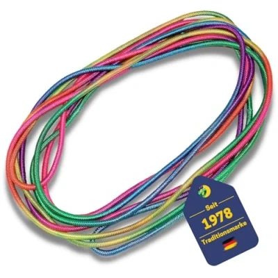 Abbildung von Best Sporting Gummitwist Kinder I Springseil Outdoor Hüpfband für 500 cm langes Gummiband Spiele Hüpfseil regenbogenfarben Sport