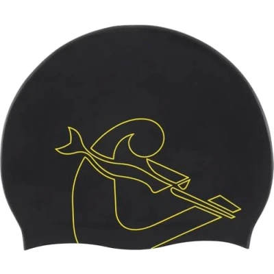 Abbildung von Cressi Eddie Swim Cap Badekappe Unisex, Schwarz/Gelb, Einheitsgröße
