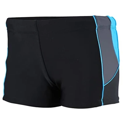 Abbildung von Aquarti Herren Badehose Kurz mit Kontrastpaspel, Farbe: 07 Schwarz/Graphit/Blau, Größe: 3XL