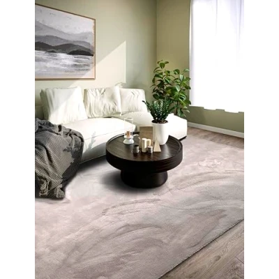 Abbildung von Villeroy &amp; Boch Teppich »Leon«, rechteckig, 15 mm Höhe, Langflor, Shaggy, uni, flauschig weich, glänzend, Kaninchenfell Haptik