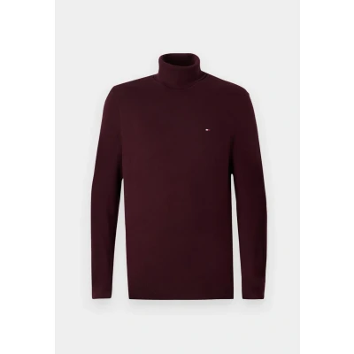 Abbildung von Tommy Hilfiger PIMA ROLL NECK Strickpullover, Herren, Größe: XXL, Deep burgundy
