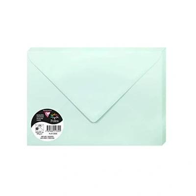 Abbildung von Clairefontaine 51332C Packung mit 20 Umschlag Pollen Format C5 16,2x22,9 cm, 120g, gefüttert, ideal für Einladungen und Korrespondenz, Premium glattes Papier, Jadegrün, 1 Pack