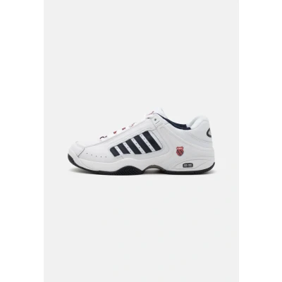 Abbildung von K SWISS Defier RS Multicourt Tennisschuh, Herren, Größe: 41, White/dress blue/fiery red Schuhe