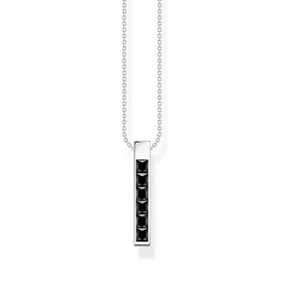 Abbildung von Thomas Sabo Damen Kette mit schwarzen Steinen Silber, aus leicht geschwärztem 925er Sterlingsilber, Länge 45cm, KE2113 643 11 L45V