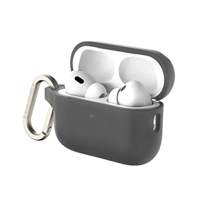 Abbildung von RHINOSHIELD AirPods Case mit Karabiner kompatibel Apple [AirPods Pro 2] Fallschutz in Militärqualität, Kratzfest, kabelloses Aufladen [Klassik Schwarz, Standard Set]