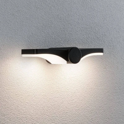 Abbildung von Paulmann 947.66 LED Außenwandleuchte Pekana IP44 55mm 3000K 2x6W 2x480lm 230V Anthrazit Aluminium