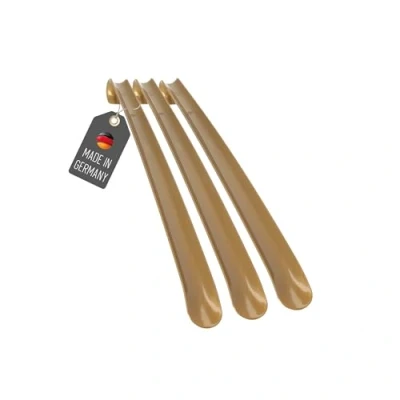 Abbildung von Lantelme Schuhanzieher 50cm 3 Stück mit Farbauswahl Kunststoff Schuhlöffel Xl Lang und stabil (Gold)