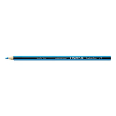 Abbildung von STAEDTLER Buntstifte Noris colour, lichtblau, rutschfeste Soft Oberfläche, hohe Bruchfestigkeit, Made from Upcycled Wood, intensive Farben, Sechskantformat, 12 lichtblaue Farbstifte, 185 30