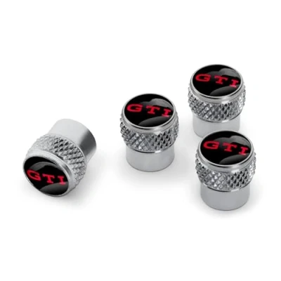 Abbildung von Volkswagen 000071215Q Ventilkappen GTI Design Logo Schriftzug *** für Gummi und Messingventile