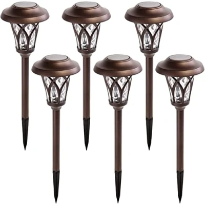Abbildung von GIGALUMI Solarleuchten für Garten 6 Stück Solar Gartenleuchte LED Außenleuchte Wegleuchte Hohe Lumen Superhelle Wegbeleuchtung Garten, Balkon, Terrasse Weiß