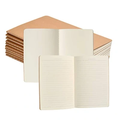 Abbildung von FOCCTS 10 Stück Notizblock A5, Notizbücher mit Kraftpapier Einband 5 Packs Leerseite / linierte Seiten (38 Blatt), Tolles Notizbuch zum Sketchbook Zeichnen, Klassische Tagebuch Notizblöcke