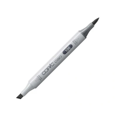 Abbildung von COPIC Ciao Marker Typ 100, black, vielseitiger Layoutmarker, mit einer mittelbreiten und Brush Spitze