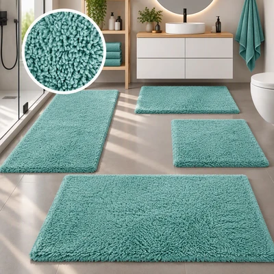 Abbildung von OTTO home Badematte "Xennia, Badvorleger, Badezimmer Teppich, Duschvorleger," Höhe 28 mm rutschhemmend beschichtet schnell trocknend Badteppich, Uni Farben