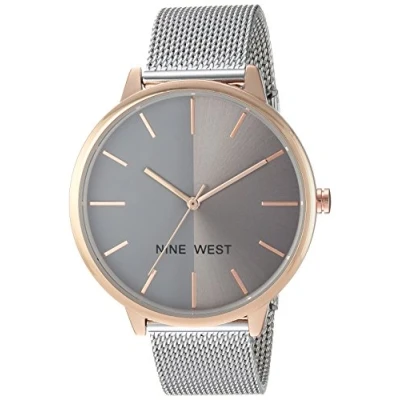 Abbildung von Nine West Women&#039;s Sunray Zifferblatt Mesh Armbanduhr, NW/1981