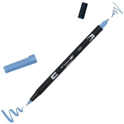 Abbildung von Tombow ABT 533 Fasermaler Dual Brush Pen mit zwei Spitzen peacock blau, AB T533, blue
