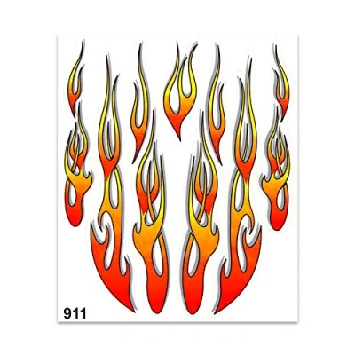 Abbildung von 4R Quattroerre.it 911 Aufkleber Flammen, 20 x 24 cm, Mehrfarbig
