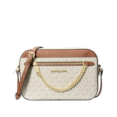 Abbildung von Michael Kors Jet Set Umhängetasche aus Saffiano Leder, Vanille, Small