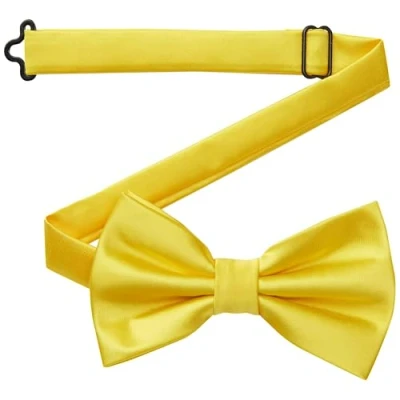 Abbildung von DonDon Fliege Herren handgefertigt Seiden Look 12 x 6 cm Gelb