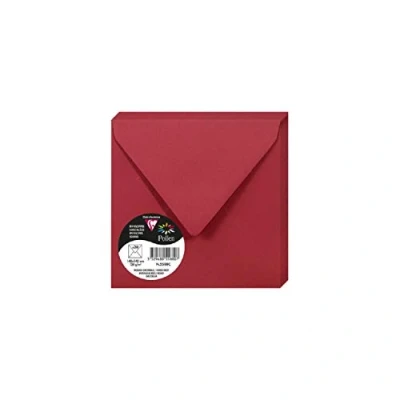 Abbildung von Clairefontaine 5588C Packung mit 20 Umschläge Pollen, 140 x mm, 120g, ideal für Einladungen und Korrespondenz, Kirschrot, 1 Pack