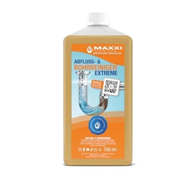 Abbildung von Maxxi Clean Rohrreiniger, Abflussreiniger Abflussfrei EXTRA STARK 1.000 ml mit bis zu 15 Anwendungen je Flasche Beseitig effektiv Verstopfungen &amp; Haare Made in Germany