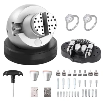 Abbildung von VEVOR Schmuck Kugelschraubstock Gravierwerkzeug 127 mm Kugeldurchmesser, Jewellery Ball Vice Engraving 98 Max. Öffnung Professionelles Werkzeug Verchromung
