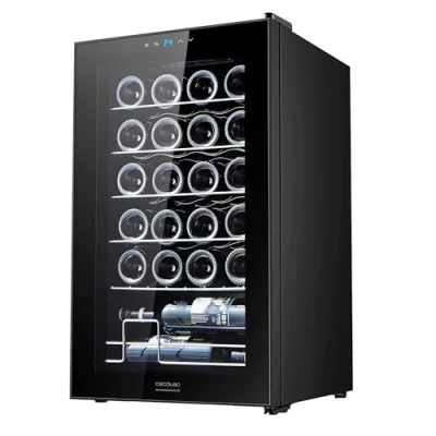 Abbildung von Cecotec Weinkühlschrank Bolero Grandsommelier 2450 Black Compressor, Kapazität für 24 Flaschen, Hohe Leistung, Leise, Temperaturregelung zwischen 5 und 18 ºC, Touch Steuerung