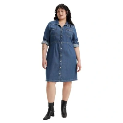 Abbildung von Levi&#039;s Plus Western Dress Jeanskleid, Damen, Größe: 46/48, Square deal