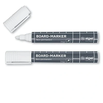 Abbildung von SIGEL BA715 weißer Glasboard / Kreidemarker, schreibt sofort, abwischbar, Rundspitze 2 3 mm, Stück