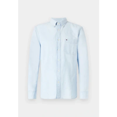 Abbildung von Tommy Hilfiger Pocket Shirt Unisex Hemdbluse, Herren, Größe: XL, Light blue chambray