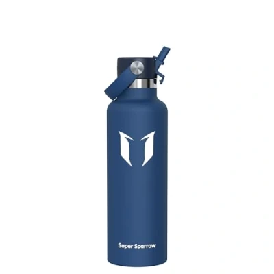 Abbildung von Super Sparrow Trinkflasche Edelstahl Ultraleicht Thermobecher 750ml Standardmund Stroh Deckel BPA Frei Thermoskanne, Thermosflasche für Sport, Travel, Schule, Outdoor