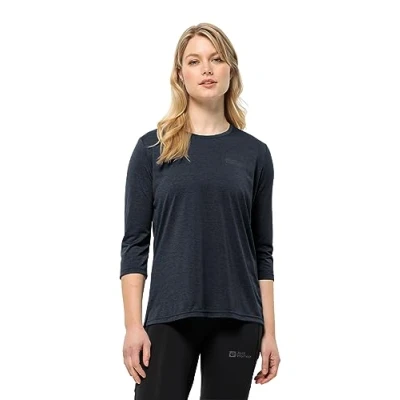 Abbildung von Jack Wolfskin Crosstrail 3/4 T W Langarmshirt, Damen, Größe: Medium, Night blue