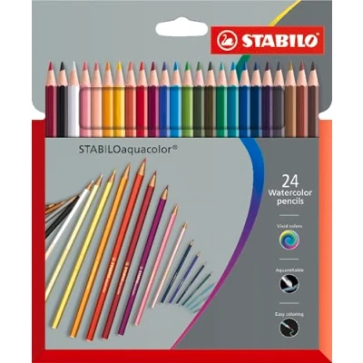 Abbildung von Aquarell Buntstift STABILO aquacolor 24er Pack mit 24 verschiedenen Farben