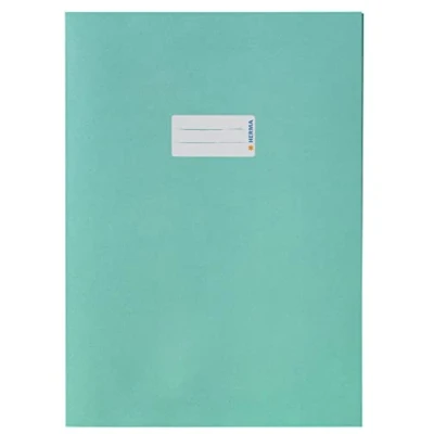 Abbildung von HERMA 5527 Heftumschläge A4 Papier Türkis, 10 Stück, Hefthüllen mit Beschriftungsfeld aus extrem kräftigen &amp; satten Farben, Heftschoner Set für Schulhefte, farbig