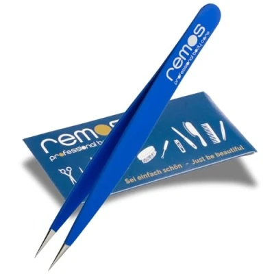 Abbildung von REMOS Splitterpinzette Edelstahl [INOX] rostfrei 9.5 cm feine Spitze blau
