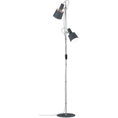 Abbildung von Paulmann 79690 Neordic Haldar Stehleuchte max. 2x20W Stehlampe für E14 Lampen Standleuchte Dunkelgrau/Chrom matt Fluter 230V Metall ohne Leuchtmittel
