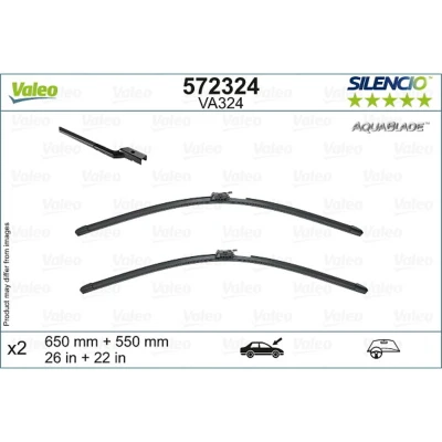 Abbildung von Scheibenwischer Valeo 572324 vorne Flachbalkenwischblatt Top Lock beheizt