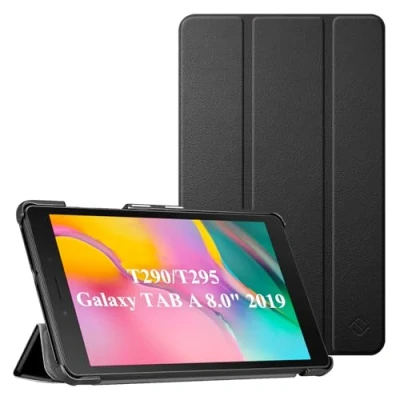 Abbildung von Fintie Hülle für Samsung Galaxy Tab A 8.0 SM T290/T295 2019 Ultra Schlank Kunstleder Schutzhülle Cover Case mit Standfunktion Zoll Tablet, Schwarz