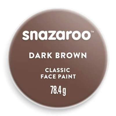 Abbildung von Snazaroo 1175999 Kinderschminke, hautfreundliche hypoallergene Gesichtschminke auf Wasserbasis, wasservermalbar, parabenfrei, 75ml Topf Braun